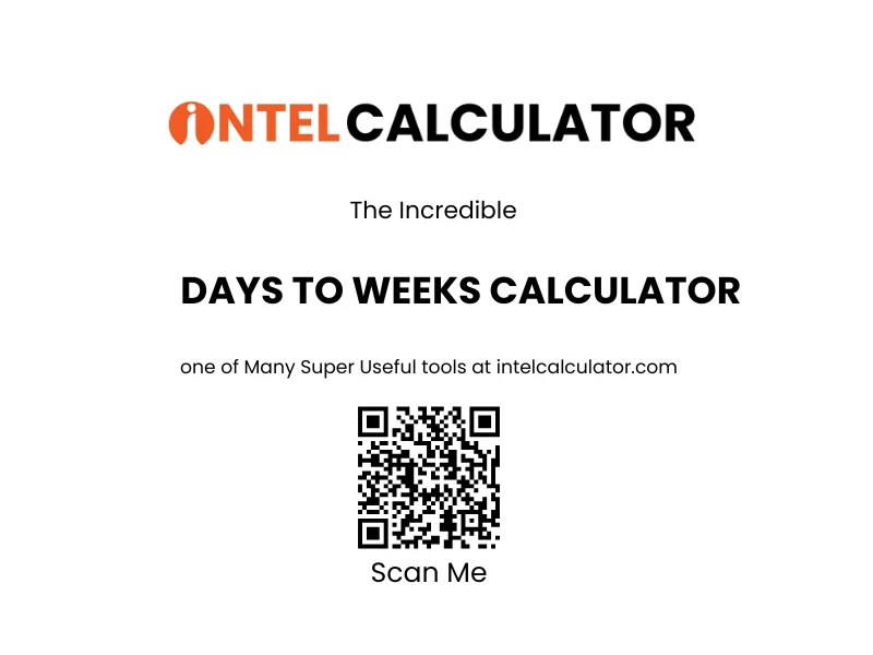 Days to Weeks Calculator — Convert Days to Weeks Instantly (Free)