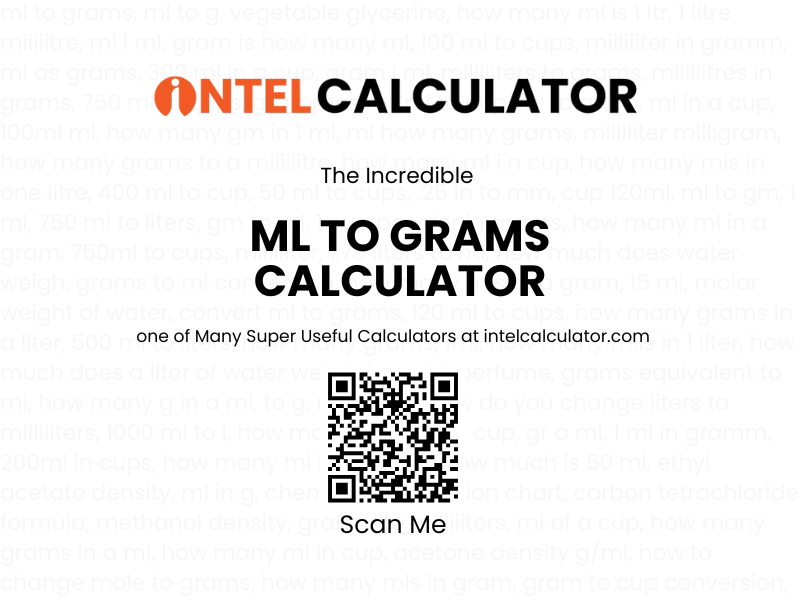 ML to Grams Calculator – Accurate Volume to Weight Results