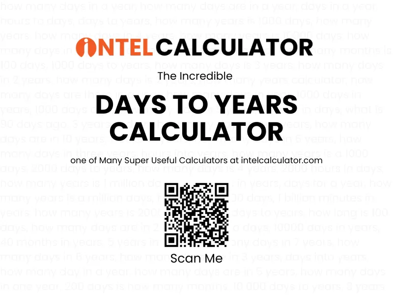 Days to Years Calculator – Convert Days into Years Instantly