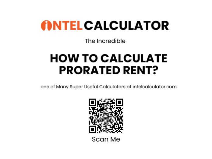 How to calculate prorated rent calculator guide with QR code – IntelCalculator