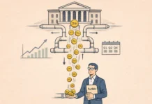 How Dividends Work ? Illustration showing how dividends work — company profits flowing to shareholders as cash payments