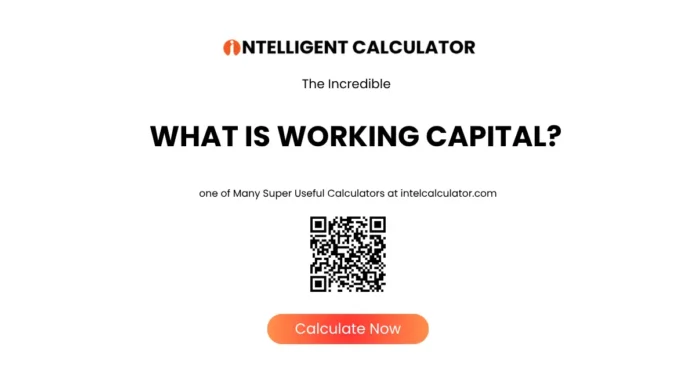 What is working capital infographic showing current assets minus current liabilities formula with positive working capital cash flow cycle diagram and negative working capital Amazon business model example