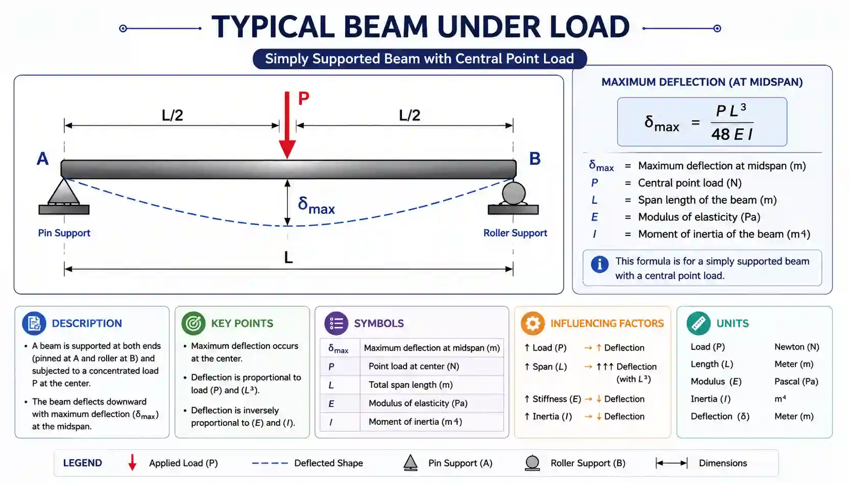 Beam Deflection Calculator – Structural Beam Load & Deflection Tool