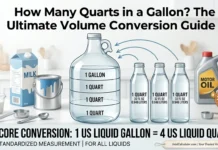 How Many Quarts in a Gallon? The Ultimate Volume Conversion Guide US liquid measurement hierarchy showing 1 gallon equals 4 quarts, 8 pints, 16 cups, and 128 fluid ounces